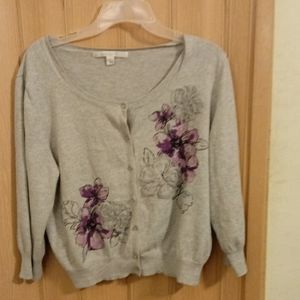 🌸4/$10 Gray/pink/lavender Lauren Conrad cardigan